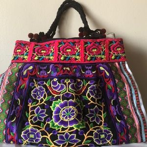 Embroidered Fabric Handbag